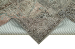 Kırk Yama Gri Patchwork Pamuk Yün El Dokuma Halısı 202x296 Agacan