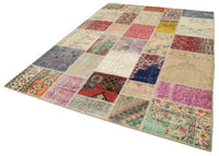 Handmade Multicolor Vintage Patchwork Rug 203x292 cm (6'8" x 9'7")
