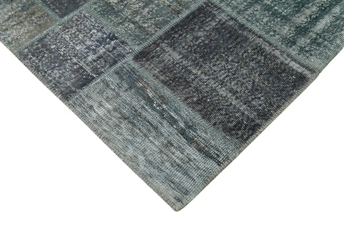 Kırk Yama Gri Patchwork Pamuk Yün El Dokuma Halısı 205x303 Agacan