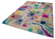 Kırk Yama Pembe Patchwork Pamuk Yün El Dokuma Halısı 206x305 Agacan