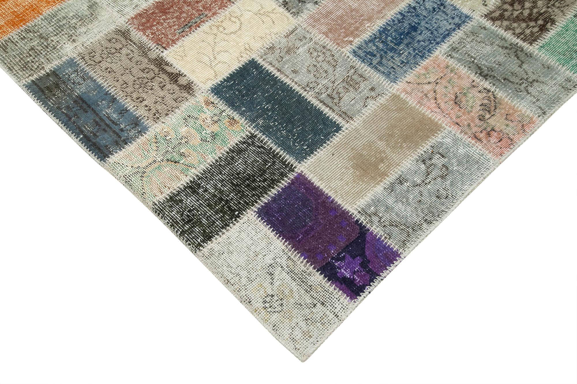Kırk Yama Pembe Patchwork Pamuk Yün El Dokuma Halısı 297x414 Agacan