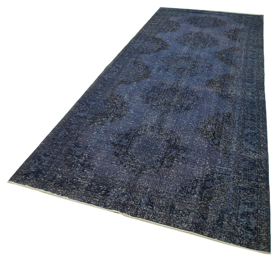 Zile Mor Eskitme Pamuk Yün El Dokuma Halısı 146x384 Agacan