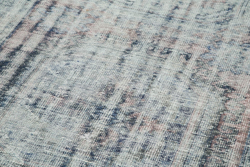 Zile Mavi Eskitme Pamuk Yün El Dokuma Halısı 140x412 Agacan