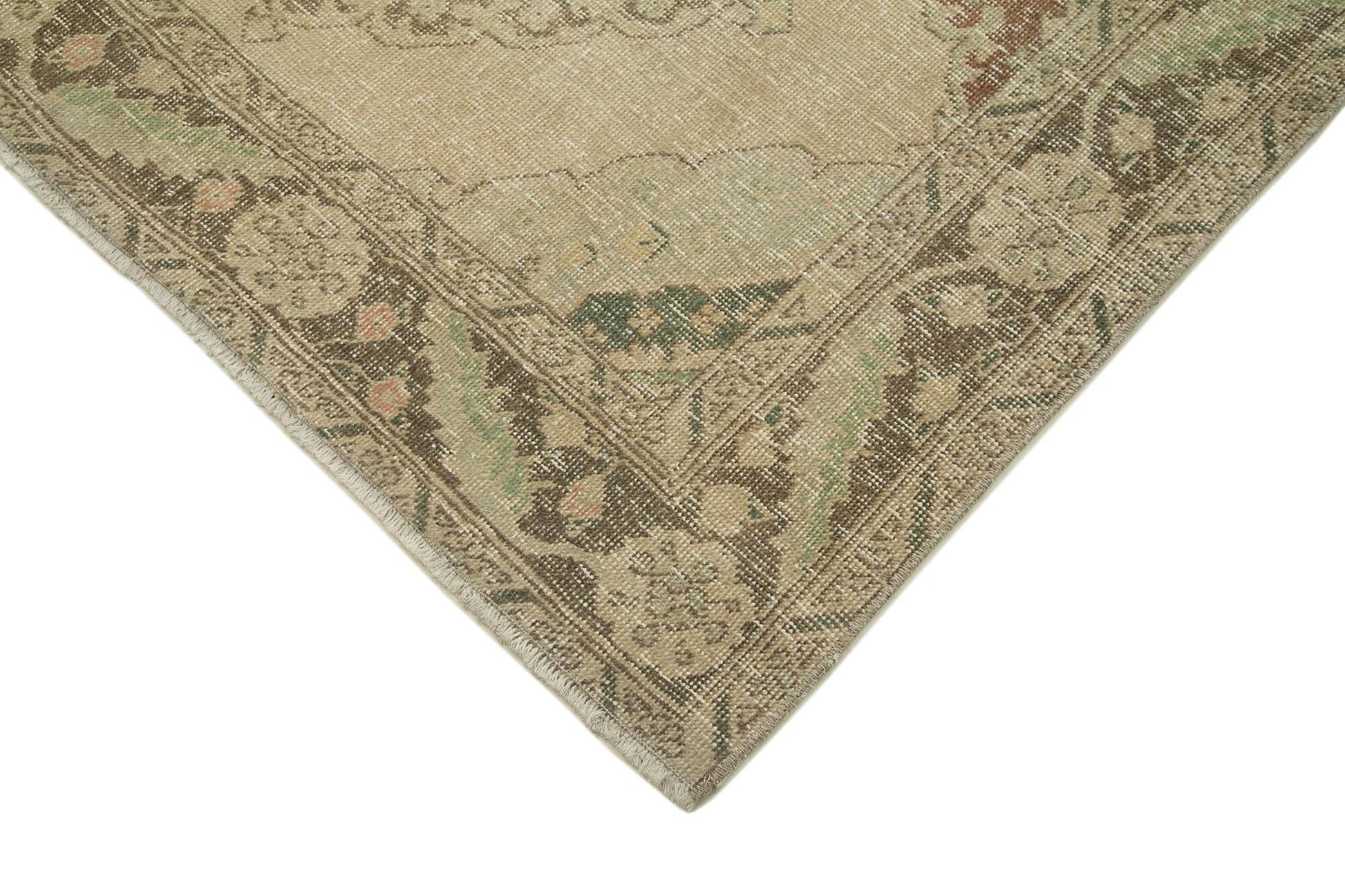 Zile Bej Eskitme Pamuk Yün El Dokuma Halısı 146x370 Agacan