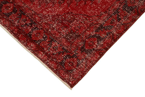 Zile Kırmızı Eskitme Pamuk Yün El Dokuma Halısı 145x387 Agacan