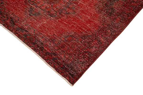 Zile Kırmızı Eskitme Pamuk Yün El Dokuma Halısı 144x393 Agacan