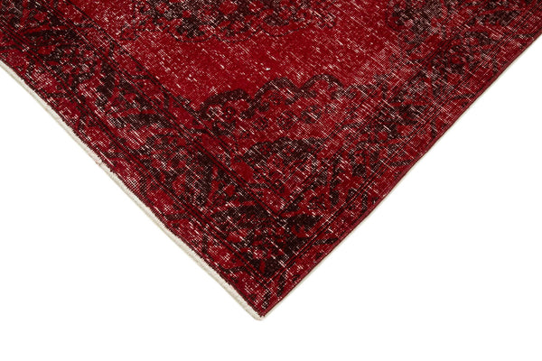 Zile Kırmızı Eskitme Pamuk Yün El Dokuma Halısı 143x391 Agacan