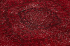 Zile Kırmızı Eskitme Pamuk Yün El Dokuma Halısı 144x374 Agacan