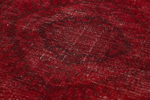 Zile Kırmızı Eskitme Pamuk Yün El Dokuma Halısı 144x374 Agacan