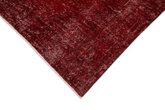 Zile Kırmızı Eskitme Pamuk Yün El Dokuma Halısı 144x380 Agacan