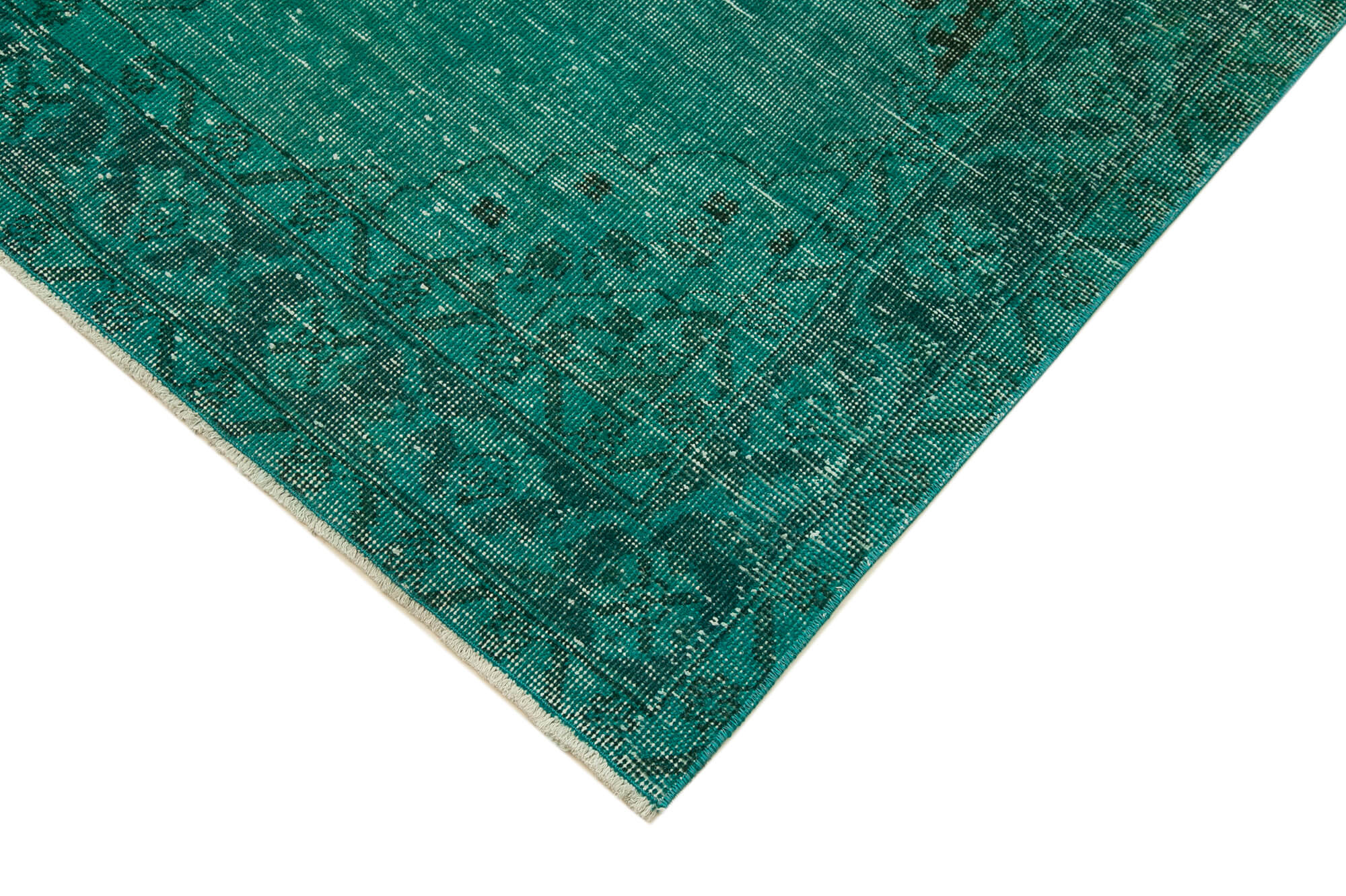 Zile Turkuaz Eskitme Pamuk Yün El Dokuma Halısı 142x381 Agacan