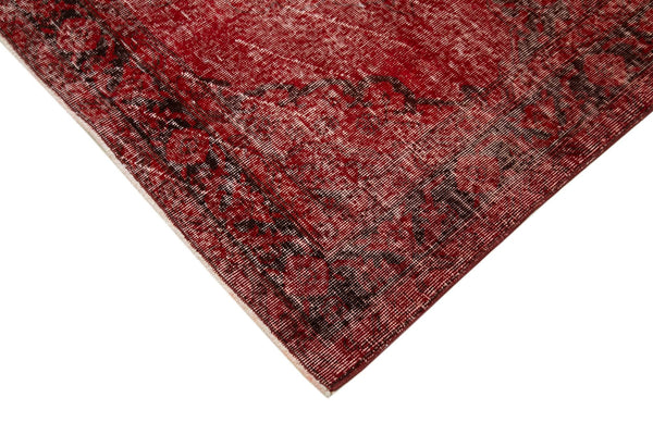Zile Kırmızı Eskitme Pamuk Yün El Dokuma Halısı 146x390 Agacan