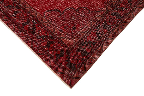 Zile Kırmızı Eskitme Pamuk Yün El Dokuma Halısı 148x413 Agacan