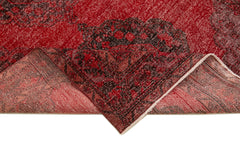 Zile Kırmızı Eskitme Pamuk Yün El Dokuma Halısı 148x413 Agacan