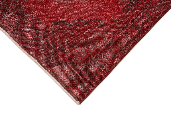 Zile Kırmızı Eskitme Pamuk Yün El Dokuma Halısı 140x400 Agacan