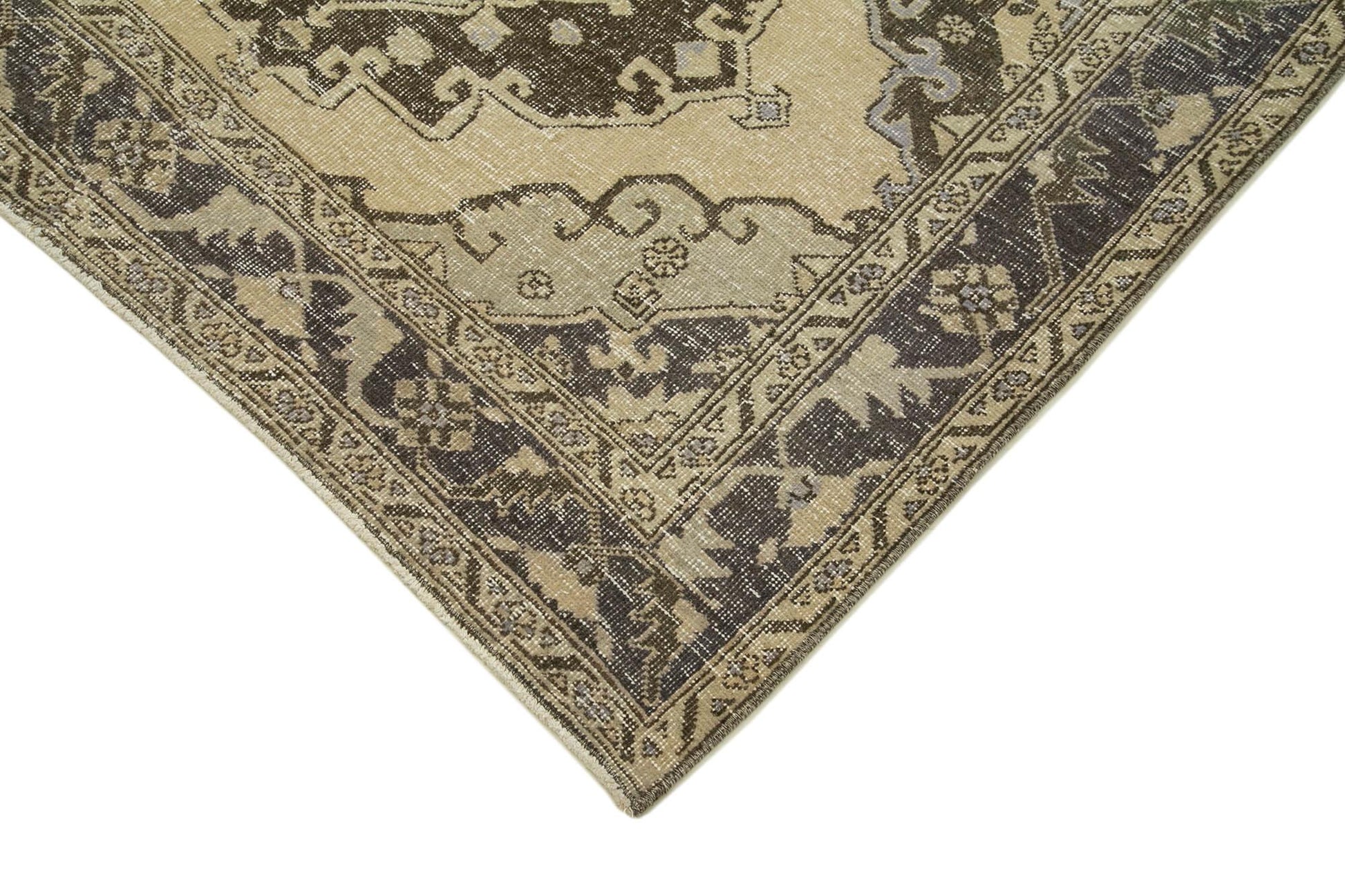 Zile Bej Eskitme Pamuk Yün El Dokuma Halısı 146x405 Agacan