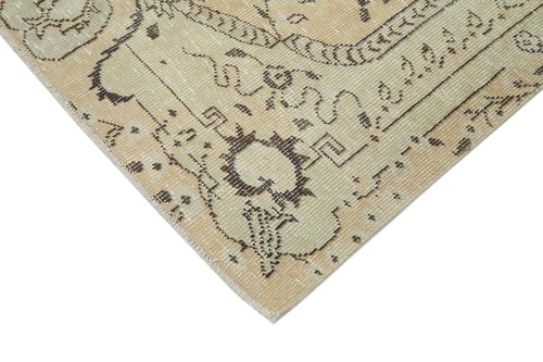 Vintage Bej Eskitme Pamuk Yün El Dokuma Halısı 144x257 Agacan