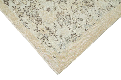 Vintage Bej Eskitme Pamuk Yün El Dokuma Halısı 166x231 Agacan