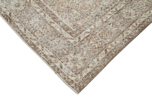 Vintage Bej Eskitme Pamuk Yün El Dokuma Halısı 198x300 Agacan