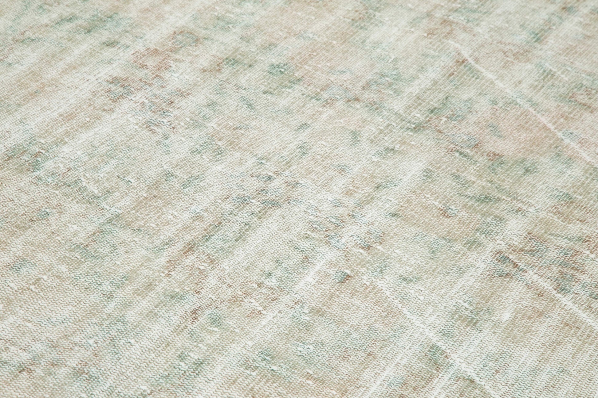 Vintage Bej Eskitme Pamuk Yün El Dokuma Halısı 176x280 Agacan