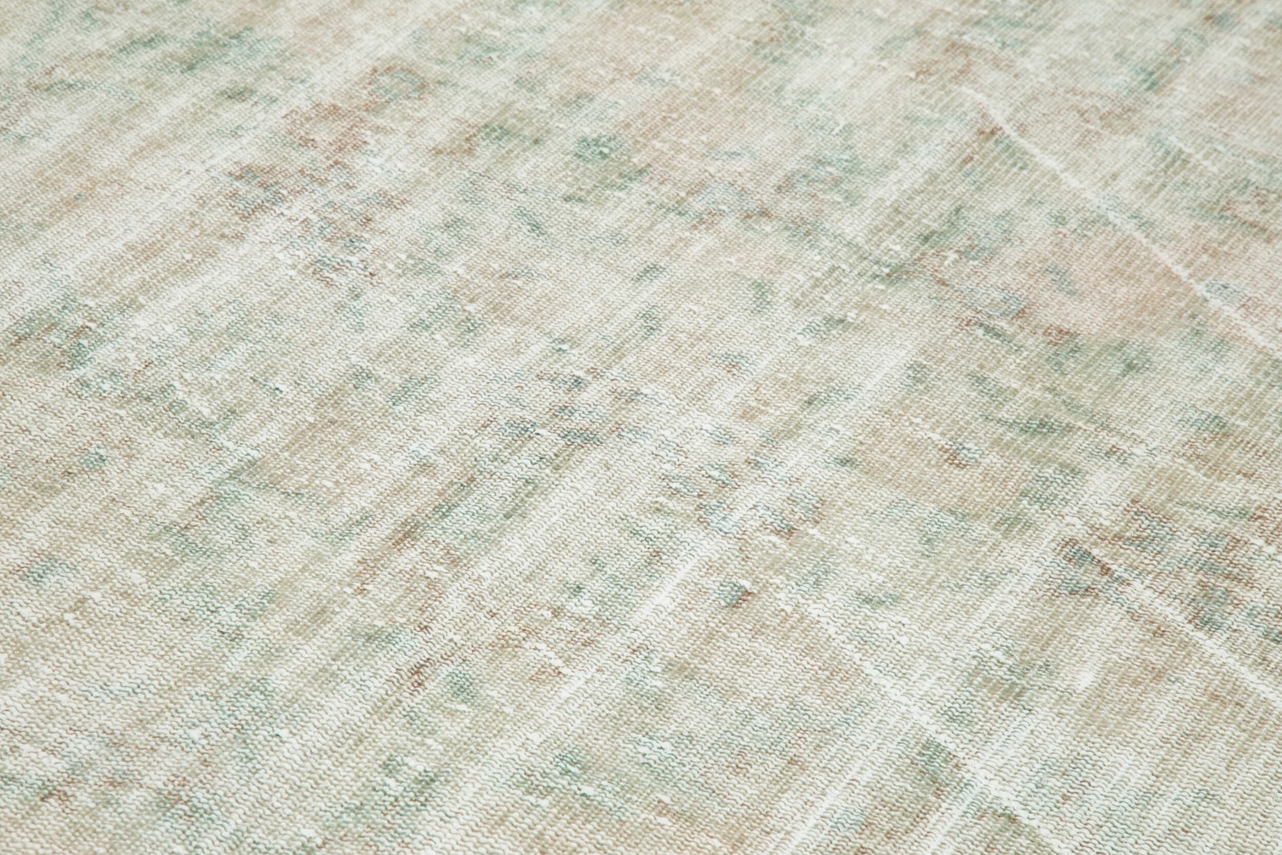 Vintage Bej Eskitme Pamuk Yün El Dokuma Halısı 176x280 Agacan