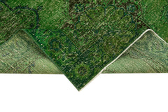 Zile Yeşil Eskitme Pamuk Yün El Dokuma Halısı 131x385 Agacan