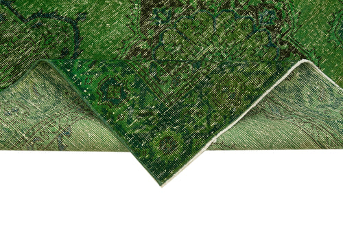 Zile Yeşil Eskitme Pamuk Yün El Dokuma Halısı 131x385 Agacan