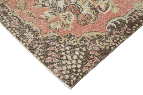 Vintage Bej Eskitme Pamuk Yün El Dokuma Halısı 208x316 Agacan