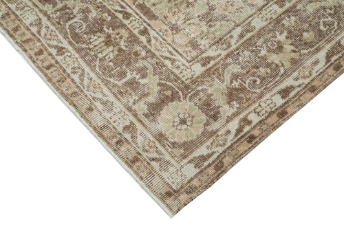 Vintage Bej Eskitme Pamuk Yün El Dokuma Halısı 198x323 Agacan