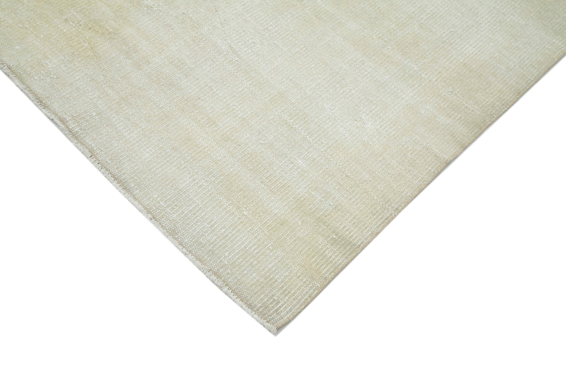 Vintage Bej Eskitme Pamuk Yün El Dokuma Halısı 210x310 Agacan