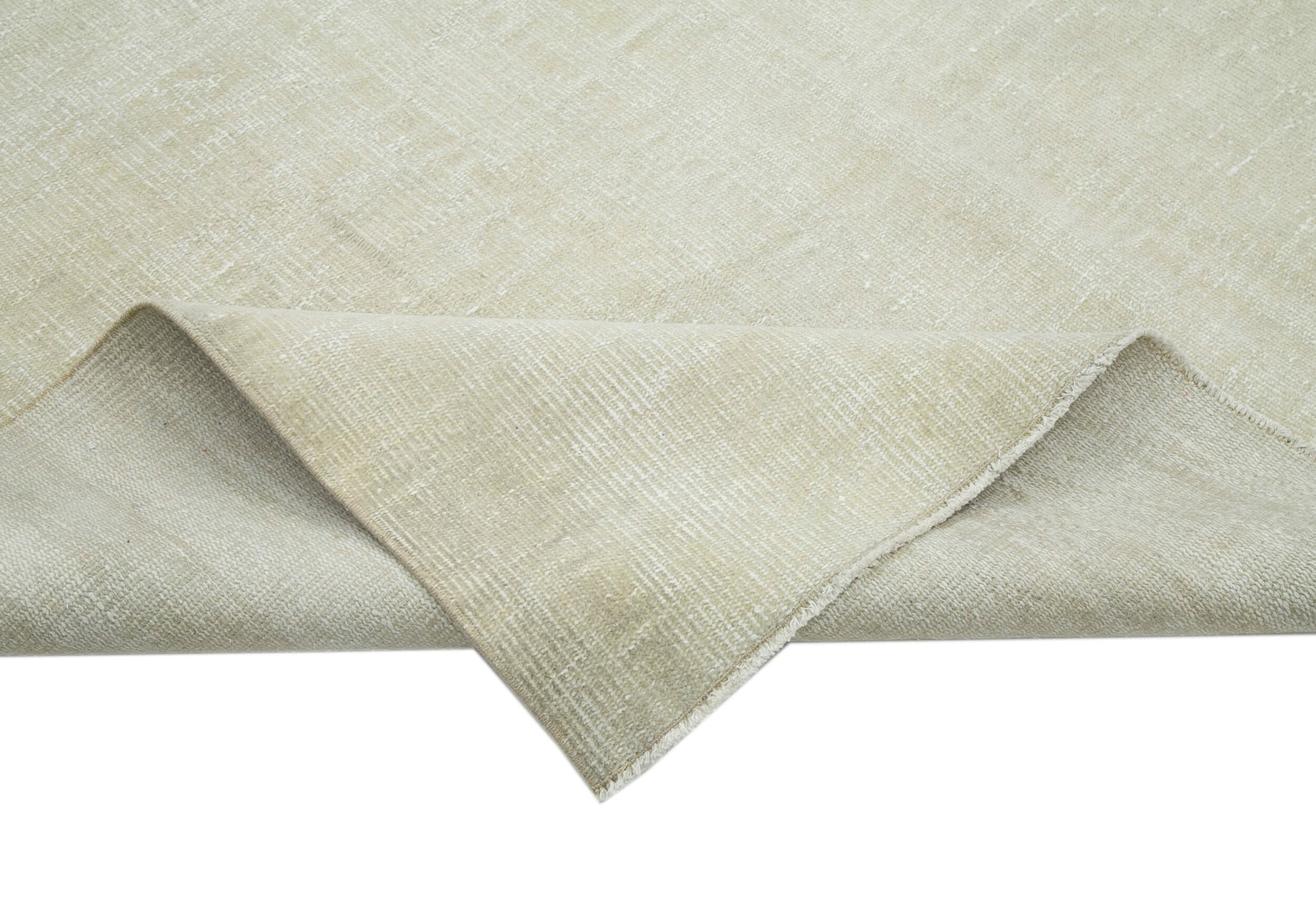 Vintage Bej Eskitme Pamuk Yün El Dokuma Halısı 210x310 Agacan