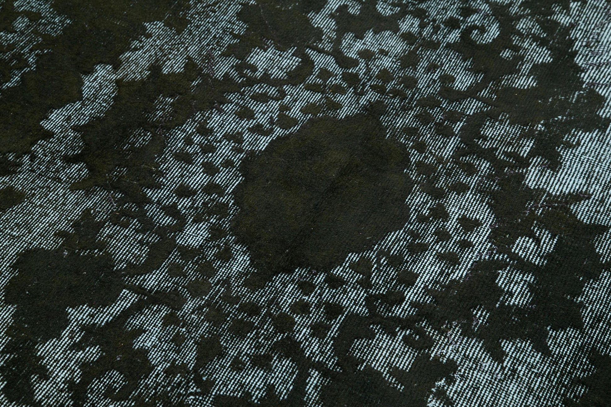 Oyma Vintage Siyah Eskitme Pamuk Yün El Dokuma Halısı 157x269 Agacan