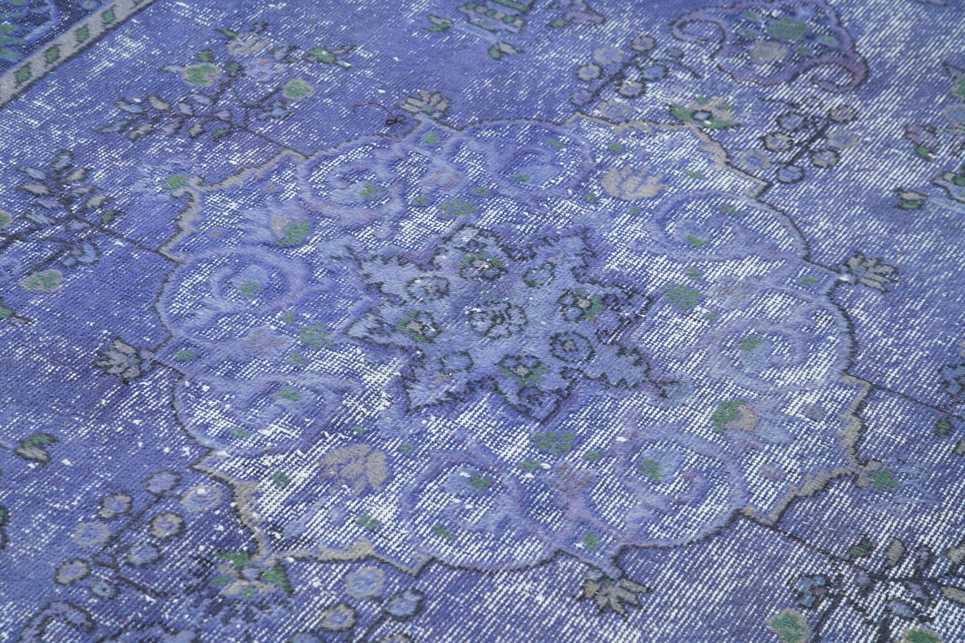 Oyma Vintage Mor Eskitme Pamuk Yün El Dokuma Halısı 180x274 Agacan