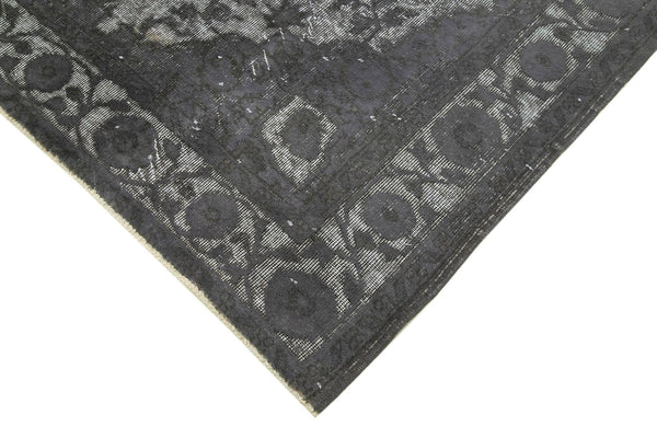 Oyma Vintage Gri Eskitme Pamuk Yün El Dokuma Halısı 172x268 Agacan