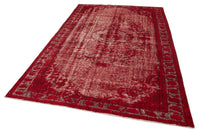Red and Grey Medallion Vintage Turkish Rug 177x268 cm (5'10" x 8'10")