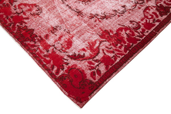 Oyma Vintage Kırmızı Eskitme Pamuk Yün El Dokuma Halısı 168x277 Agacan