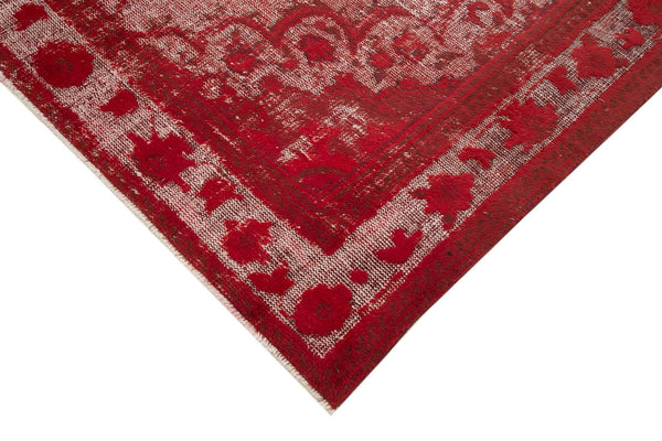 Oyma Vintage Kırmızı Eskitme Pamuk Yün El Dokuma Halısı 215x341 Agacan
