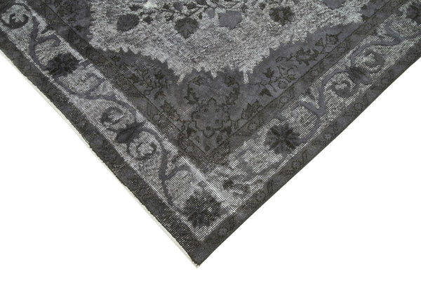 Oyma Vintage Gri Eskitme Pamuk Yün El Dokuma Halısı 161x273 Agacan