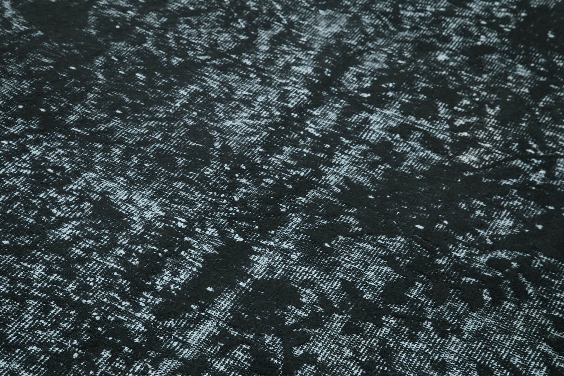 Oyma Vintage Siyah Eskitme Pamuk Yün El Dokuma Halısı 170x290 Agacan