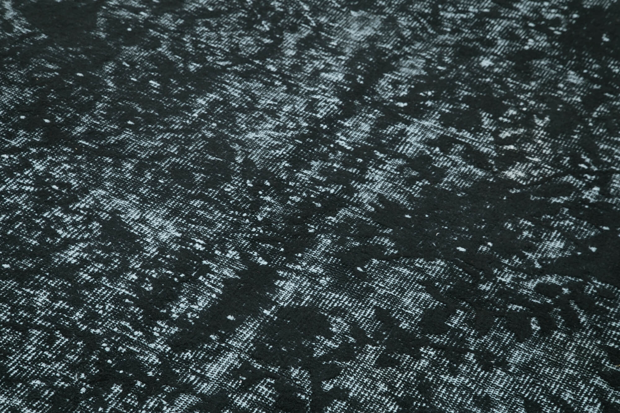 Oyma Vintage Siyah Eskitme Pamuk Yün El Dokuma Halısı 170x290 Agacan