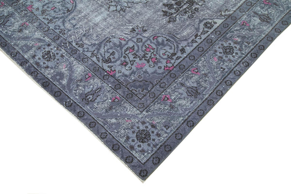 Oyma Vintage Gri Eskitme Pamuk Yün El Dokuma Halısı 168x284 Agacan