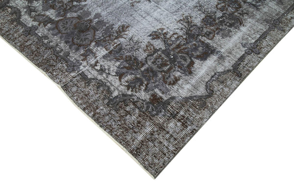 Oyma Vintage Gri Eskitme Pamuk Yün El Dokuma Halısı 164x286 Agacan