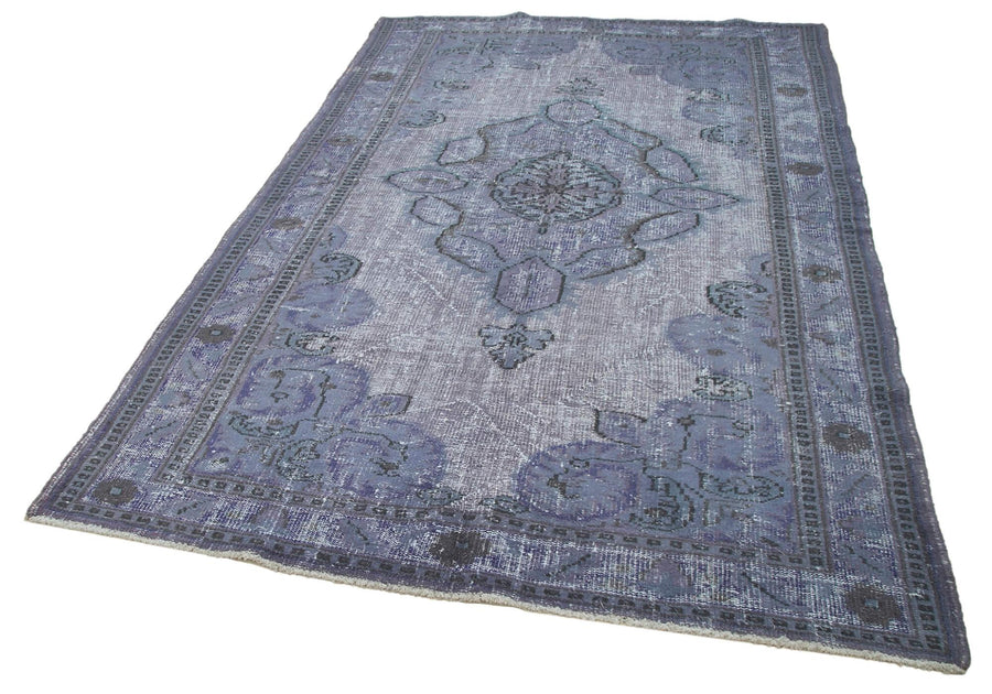 Oyma Vintage Gri Eskitme Pamuk Yün El Dokuma Halısı 174x280 Agacan