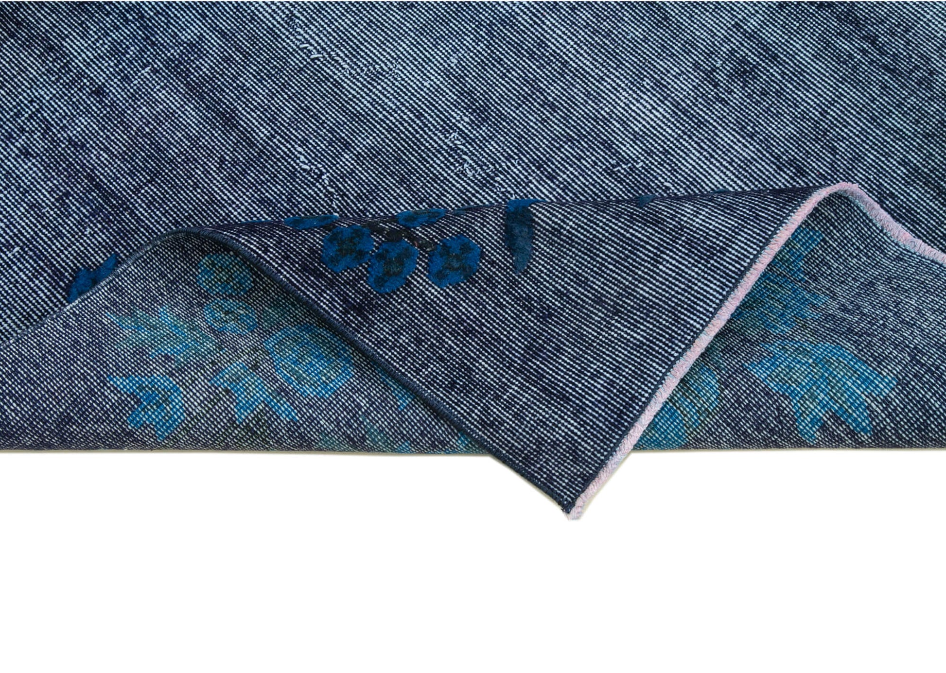 Oyma Vintage Mor Eskitme Pamuk Yün El Dokuma Halısı 112x201 Agacan