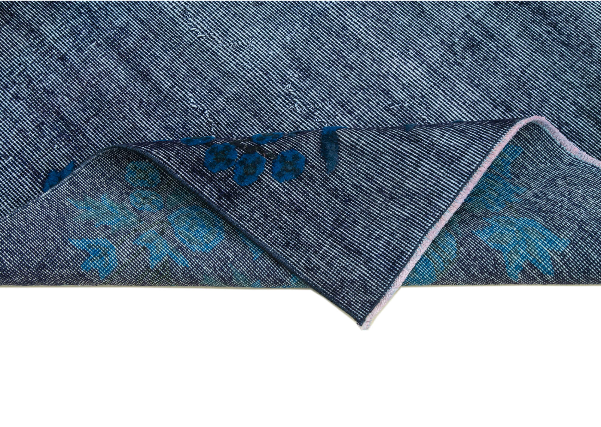 Oyma Vintage Mor Eskitme Pamuk Yün El Dokuma Halısı 112x201 Agacan