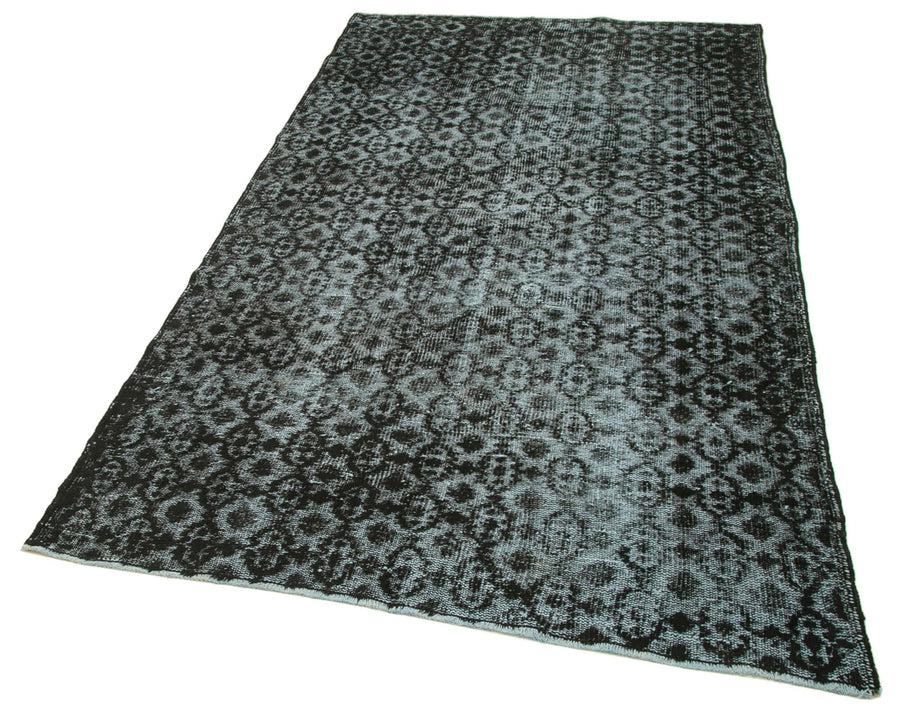 Oyma Vintage Siyah Eskitme Pamuk Yün El Dokuma Halısı 138x233 Agacan