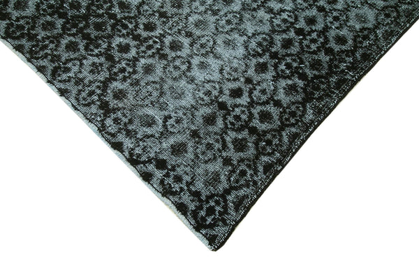 Oyma Vintage Siyah Eskitme Pamuk Yün El Dokuma Halısı 138x233 Agacan