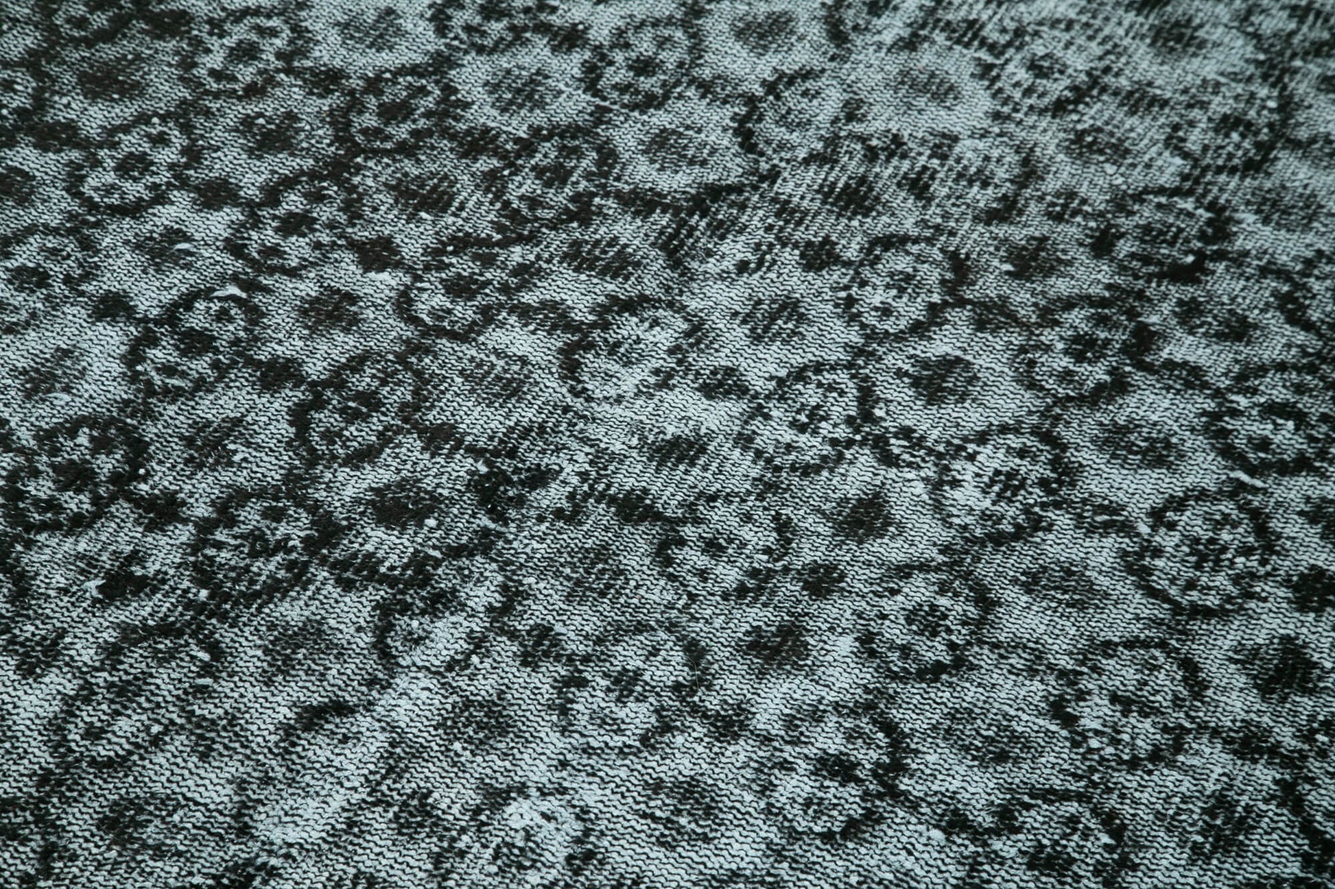 Oyma Vintage Siyah Eskitme Pamuk Yün El Dokuma Halısı 138x233 Agacan