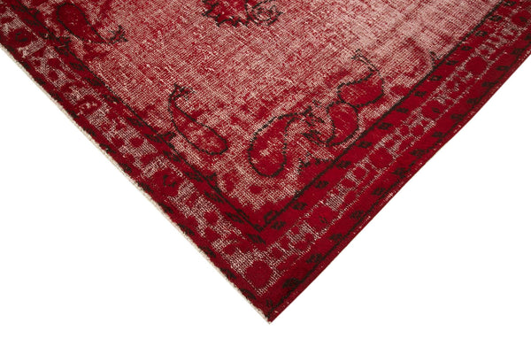 Oyma Vintage Kırmızı Eskitme Pamuk Yün El Dokuma Halısı 170x261 Agacan