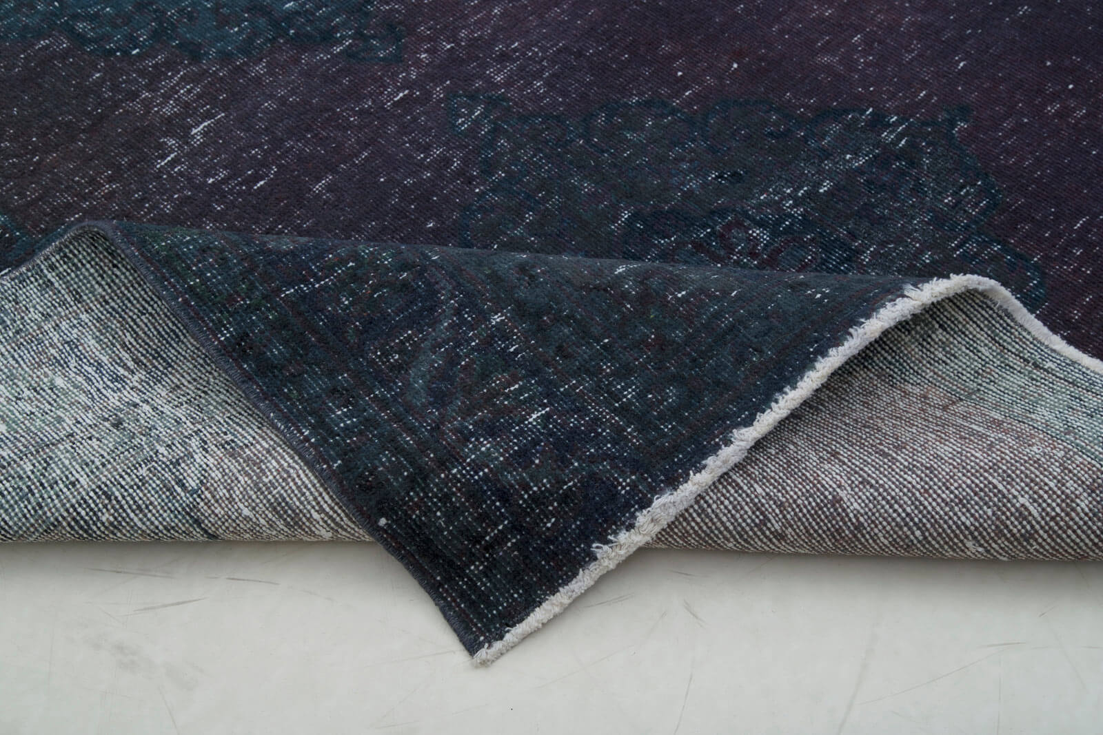 Zile Gri Eskitme Pamuk Yün El Dokuma Halısı 143x373 Agacan